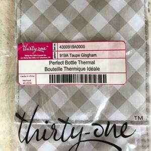 NWT Thirty One Wine Tote in Taupe Gingham